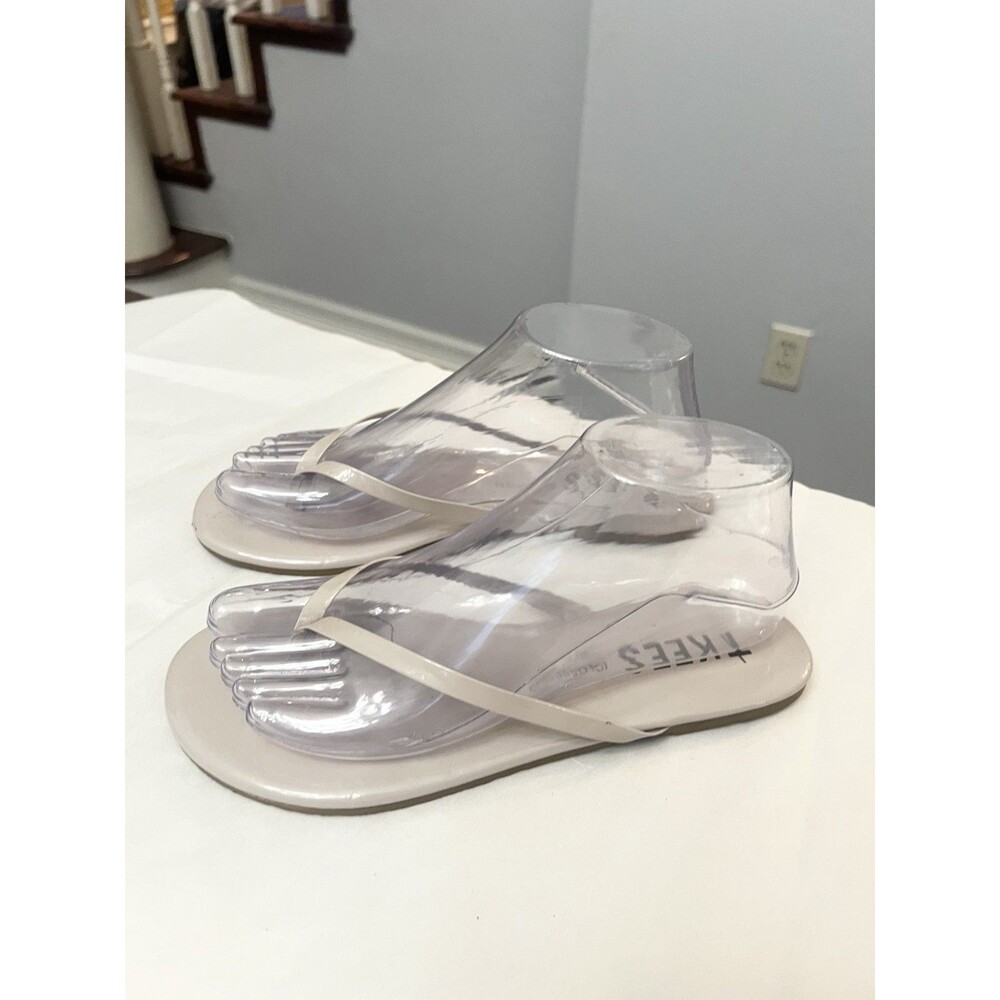 TKEES Clear and Cream Sandals